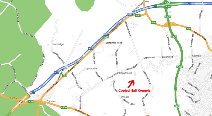 Directions to Copied Hall Kennels